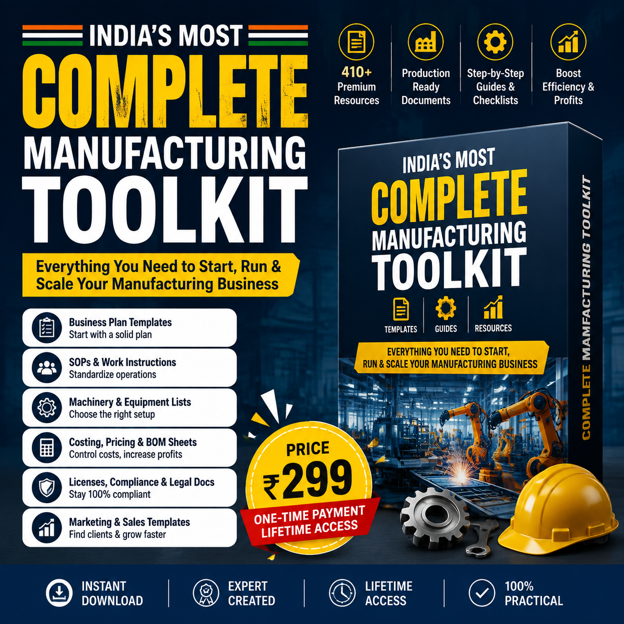 India's Most Complete Manufacturing Toolkit — 410+ resources for ₹299
